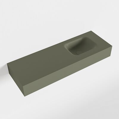 MONDIAZ LEX Army vrijhangende solid surface wastafel 90cm. Positie wasbak rechts