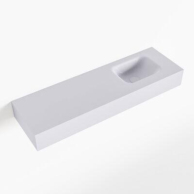 MONDIAZ LEX Cale vrijhangende solid surface wastafel 100cm. Positie wasbak rechts