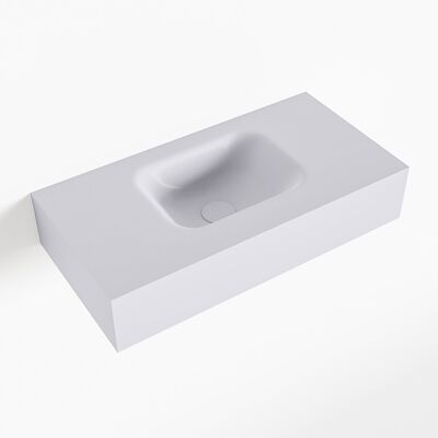 MONDIAZ LEX Cale vrijhangende solid surface wastafel 60cm. Positie wasbak midden