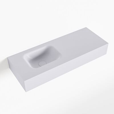 MONDIAZ LEX Cale vrijhangende solid surface wastafel 80cm. Positie wasbak links