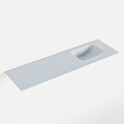 MONDIAZ LEX Clay solid surface inleg wastafel voor toiletmeubel 100cm. Positie wasbak rechts
