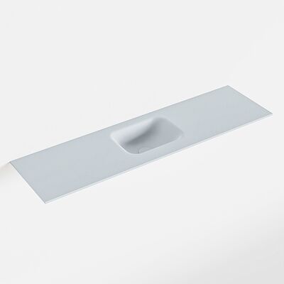MONDIAZ LEX Clay solid surface inleg wastafel voor toiletmeubel 110cm. Positie wasbak midden