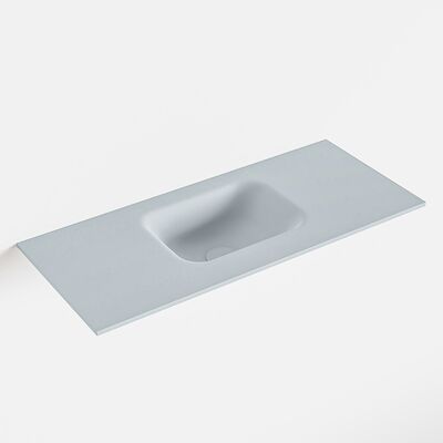 MONDIAZ LEX Clay solid surface inleg wastafel voor toiletmeubel 70cm. Positie wasbak midden