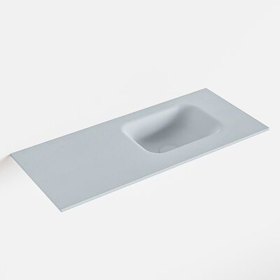 MONDIAZ LEX Clay solid surface inleg wastafel voor toiletmeubel 70cm. Positie wasbak rechts