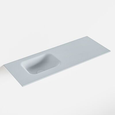 MONDIAZ LEX Clay solid surface inleg wastafel voor toiletmeubel 80cm. Positie wasbak links