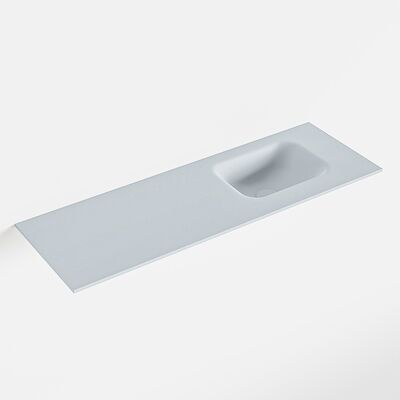 MONDIAZ LEX Clay solid surface inleg wastafel voor toiletmeubel 90cm. Positie wasbak rechts