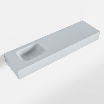 MONDIAZ LEX Clay vrijhangende solid surface wastafel 110cm. Positie wasbak links