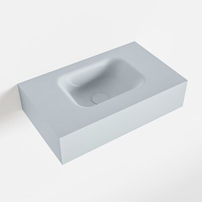 MONDIAZ LEX Clay vrijhangende solid surface wastafel 50cm. Positie wasbak midden
