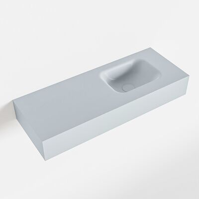 MONDIAZ LEX Clay vrijhangende solid surface wastafel 80cm. Positie wasbak rechts