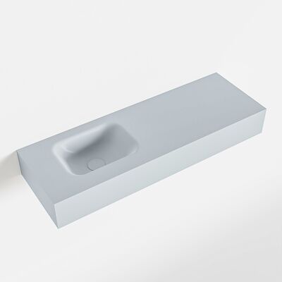 MONDIAZ LEX Clay vrijhangende solid surface wastafel 90cm. Positie wasbak links