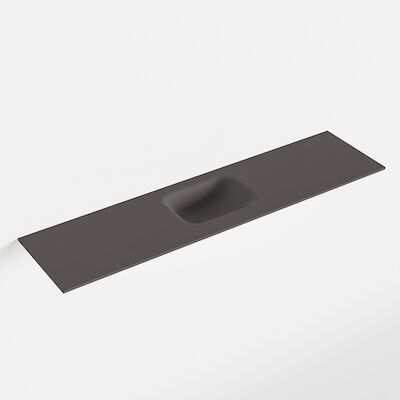 MONDIAZ LEX Dark_grey solid surface inleg wastafel voor toiletmeubel 120cm. Positie wasbak midden