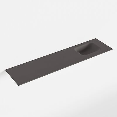 MONDIAZ LEX Dark_grey solid surface inleg wastafel voor toiletmeubel 120cm. Positie wasbak rechts