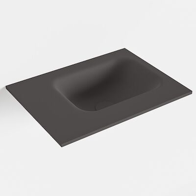 MONDIAZ LEX Dark_grey solid surface inleg wastafel voor toiletmeubel 40cm. Positie wasbak rechts