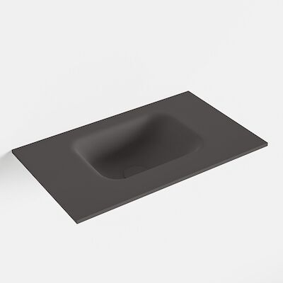 MONDIAZ LEX Dark_grey solid surface inleg wastafel voor toiletmeubel 50cm. Positie wasbak midden