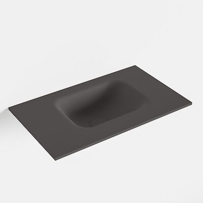 MONDIAZ LEX Dark_grey solid surface inleg wastafel voor toiletmeubel 50cm. Positie wasbak rechts