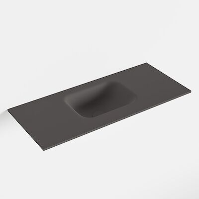 MONDIAZ LEX Dark_grey solid surface inleg wastafel voor toiletmeubel 70cm. Positie wasbak midden