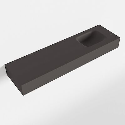 MONDIAZ LEX Dark_grey vrijhangende solid surface wastafel 110cm. Positie wasbak rechts