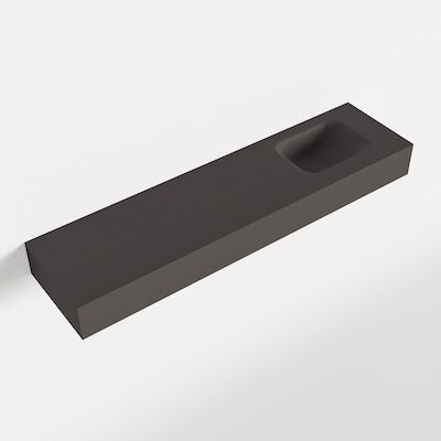 MONDIAZ LEX Dark_grey vrijhangende solid surface wastafel 120cm. Positie wasbak rechts
