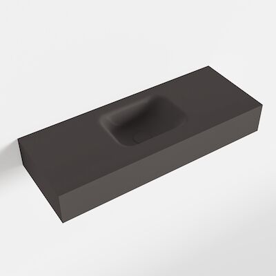 MONDIAZ LEX Dark_grey vrijhangende solid surface wastafel 80cm. Positie wasbak midden