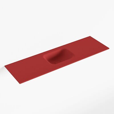 MONDIAZ LEX Fire solid surface inleg wastafel voor toiletmeubel 100cm. Positie wasbak midden