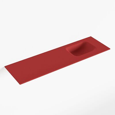 MONDIAZ LEX Fire solid surface inleg wastafel voor toiletmeubel 100cm. Positie wasbak rechts