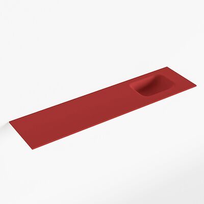 MONDIAZ LEX Fire solid surface inleg wastafel voor toiletmeubel 120cm. Positie wasbak rechts