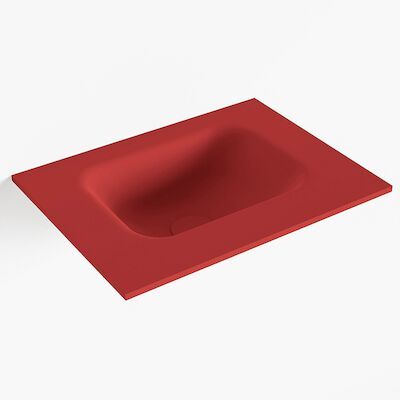 MONDIAZ LEX Fire solid surface inleg wastafel voor toiletmeubel 40cm. Positie wasbak midden