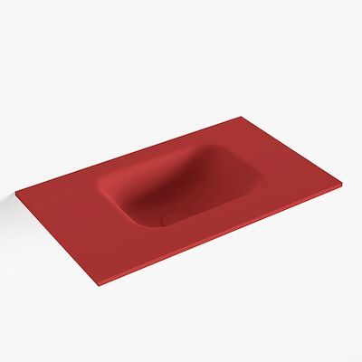 MONDIAZ LEX Fire solid surface inleg wastafel voor toiletmeubel 50cm. Positie wasbak rechts