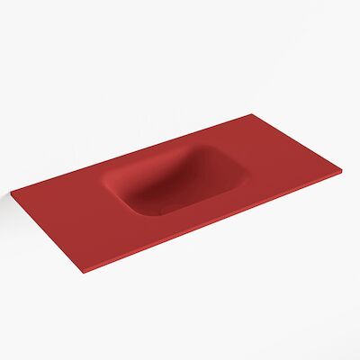 MONDIAZ LEX Fire solid surface inleg wastafel voor toiletmeubel 60cm. Positie wasbak midden