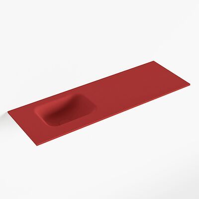 MONDIAZ LEX Fire solid surface inleg wastafel voor toiletmeubel 90cm. Positie wasbak links