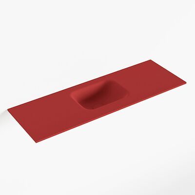 MONDIAZ LEX Fire solid surface inleg wastafel voor toiletmeubel 90cm. Positie wasbak midden