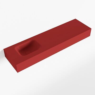 MONDIAZ LEX Fire vrijhangende solid surface wastafel 110cm. Positie wasbak links