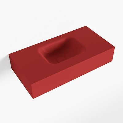MONDIAZ LEX Fire vrijhangende solid surface wastafel 60cm. Positie wasbak midden