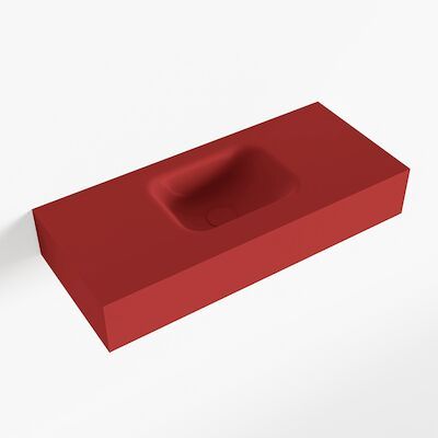 MONDIAZ LEX Fire vrijhangende solid surface wastafel 70cm. Positie wasbak midden