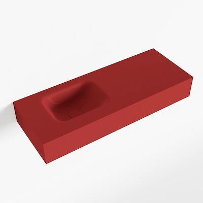 MONDIAZ LEX Fire vrijhangende solid surface wastafel 80cm. Positie wasbak links