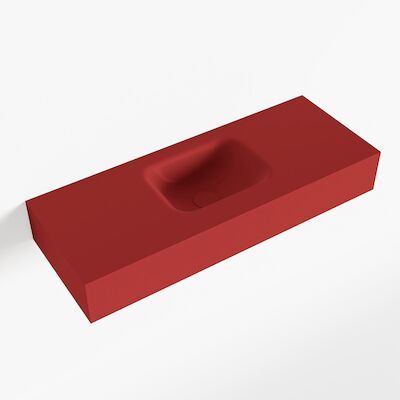 MONDIAZ LEX Fire vrijhangende solid surface wastafel 80cm. Positie wasbak midden
