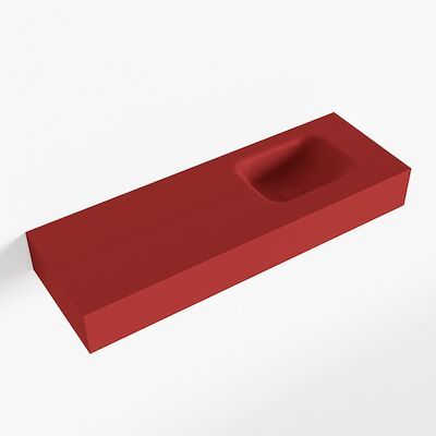 MONDIAZ LEX Fire vrijhangende solid surface wastafel 90cm. Positie wasbak rechts
