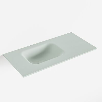 MONDIAZ LEX Greey solid surface inleg wastafel voor toiletmeubel 60cm. Positie wasbak links