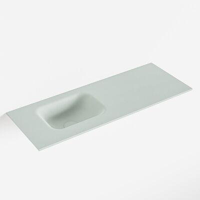 MONDIAZ LEX Greey solid surface inleg wastafel voor toiletmeubel 80cm. Positie wasbak links