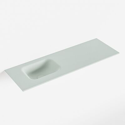 MONDIAZ LEX Greey solid surface inleg wastafel voor toiletmeubel 90cm. Positie wasbak links