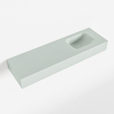 MONDIAZ LEX Greey vrijhangende solid surface wastafel 100cm. Positie wasbak rechts