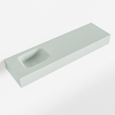 MONDIAZ LEX Greey vrijhangende solid surface wastafel 110cm. Positie wasbak links