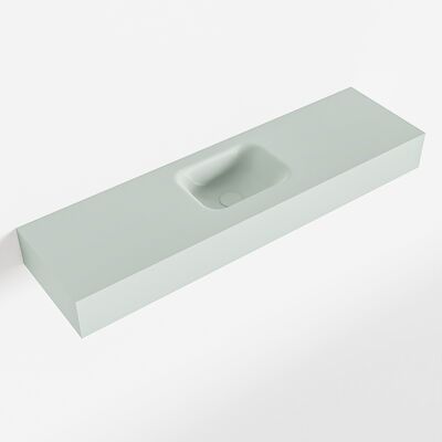 MONDIAZ LEX Greey vrijhangende solid surface wastafel 110cm. Positie wasbak midden