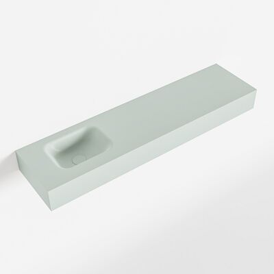 MONDIAZ LEX Greey vrijhangende solid surface wastafel 120cm. Positie wasbak links