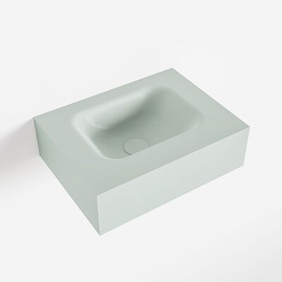 MONDIAZ LEX Greey vrijhangende solid surface wastafel 40cm. Positie wasbak midden