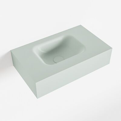 MONDIAZ LEX Greey vrijhangende solid surface wastafel 50cm. Positie wasbak links