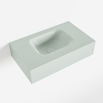 MONDIAZ LEX Greey vrijhangende solid surface wastafel 50cm. Positie wasbak midden