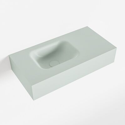 MONDIAZ LEX Greey vrijhangende solid surface wastafel 60cm. Positie wasbak links