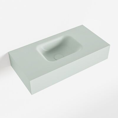 MONDIAZ LEX Greey vrijhangende solid surface wastafel 60cm. Positie wasbak midden