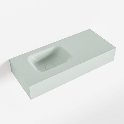 MONDIAZ LEX Greey vrijhangende solid surface wastafel 70cm. Positie wasbak links